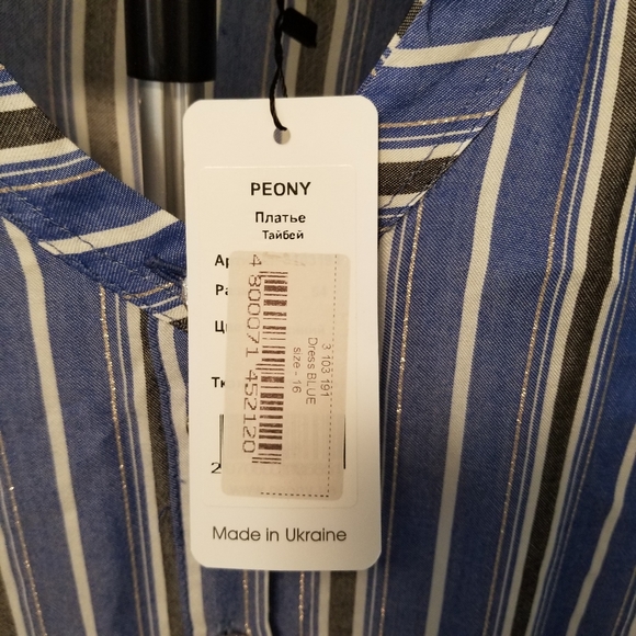 Peony dress 3XL stripes with metallic highlight NWT - Picture 5 of 5
